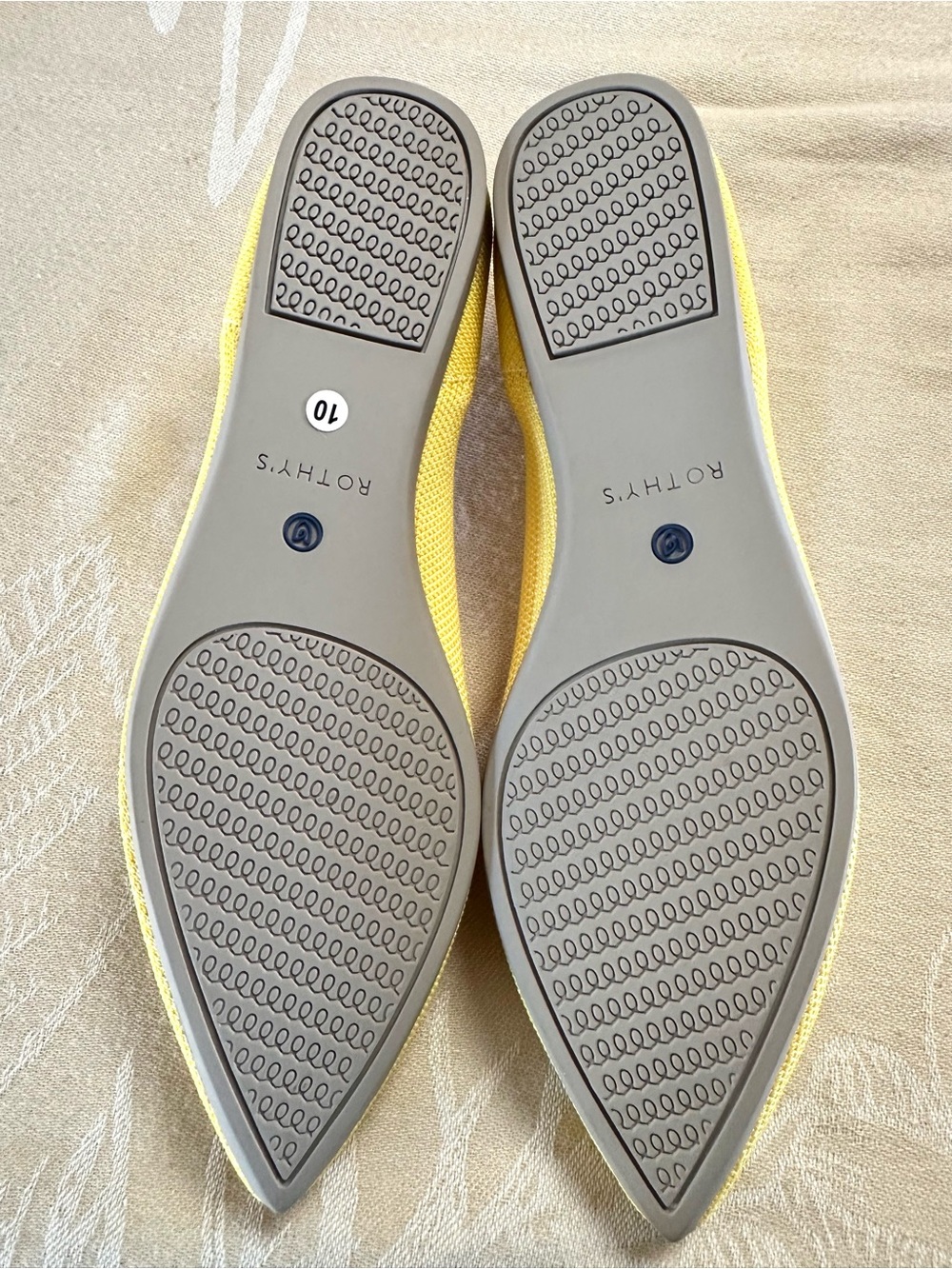 Rothy’s The Point Yellow Blue Trim Flats Size 10 EUC - Picture 5 of 6